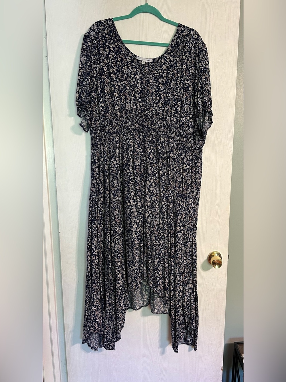 Baltic Born Navy Dress with Cream Floral Print